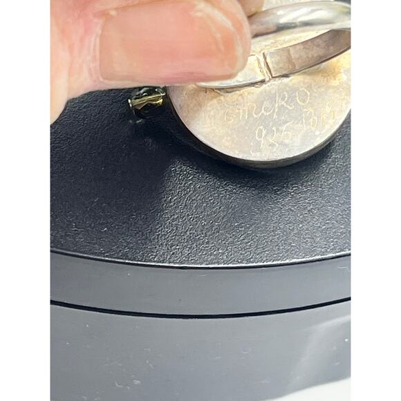 Vintage Mexican 925 Sterling Silver Pressed Flower Ring Signed AMIKO #1341 - Picture 15 of 16